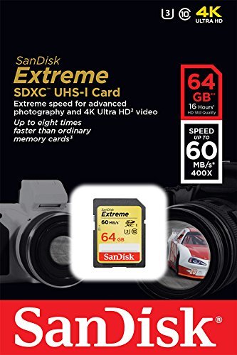 Sandisk 64GB FS extreme V20 4K SD card for Canon XC15 XC10 G40 G30 R70 R72 R700