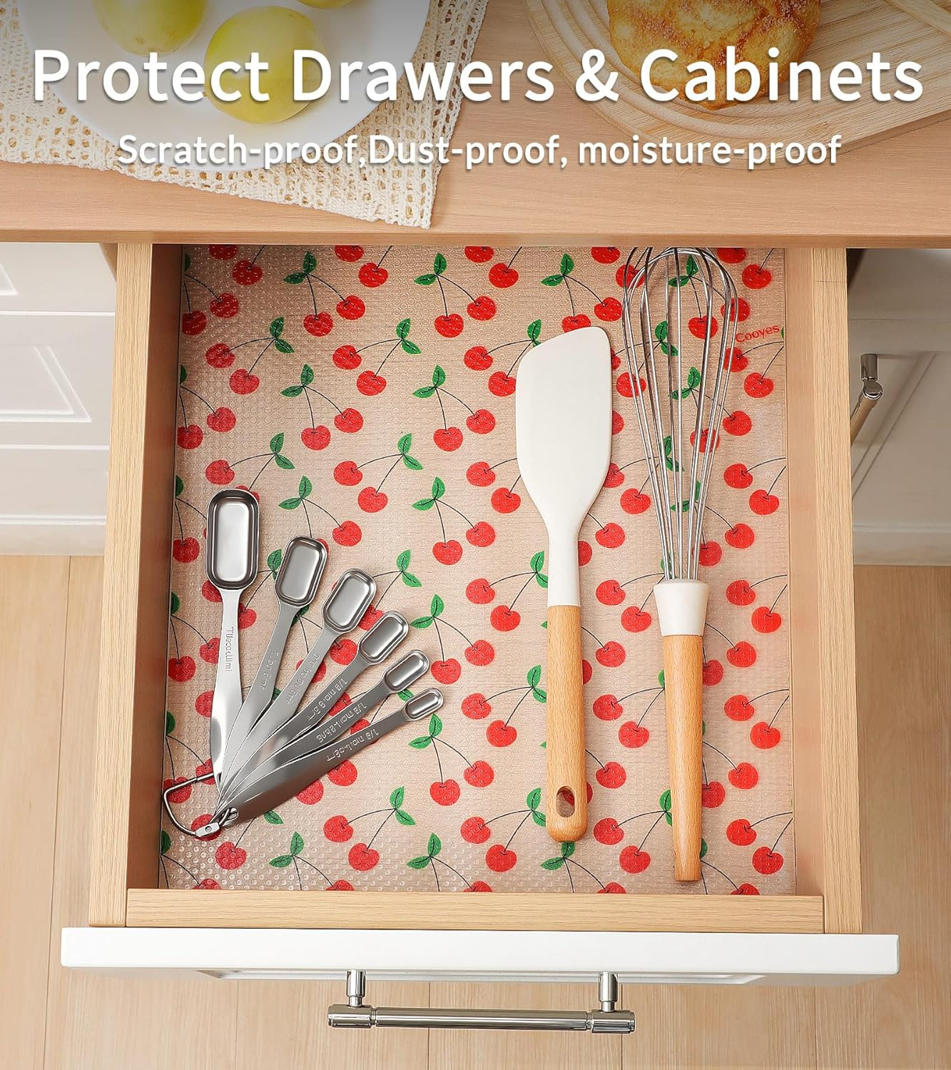 Shelf Liner, Non-Adhesive Waterproof Shelf Paper with Fruit Pattern, Easy to ...