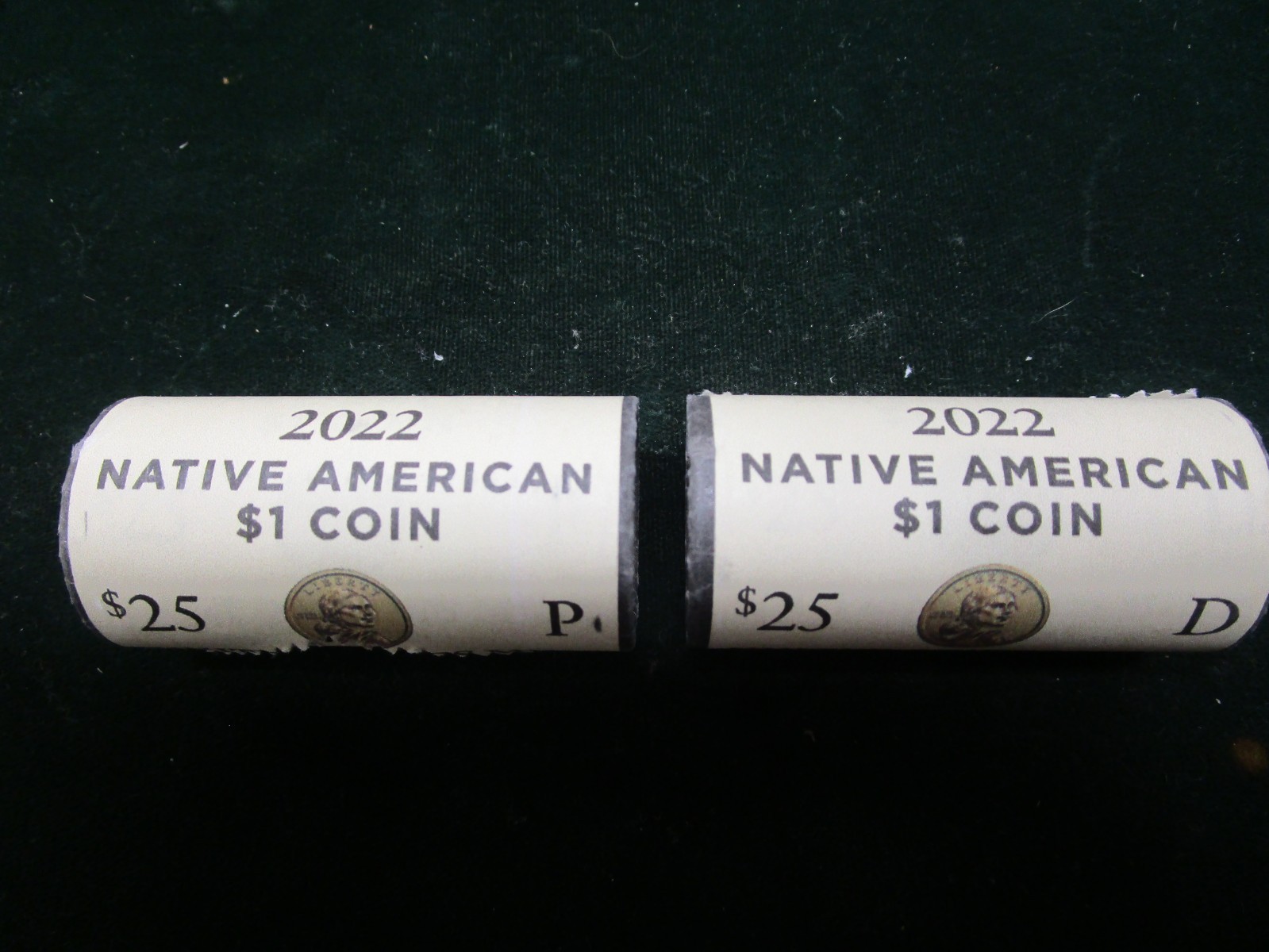 2022 P&D Sacagawea Native American US Dollar BU Roll Set 50 Total Coins