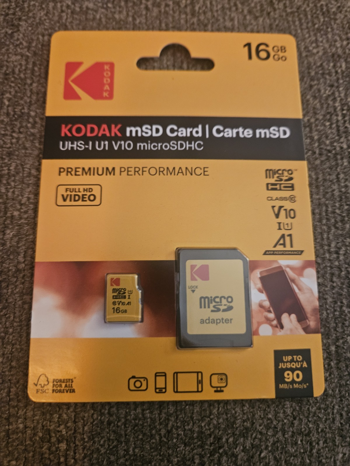 KODAK Photography Camera mSD Card 16GB Memory Card Brand New Sealed Out Of Stock