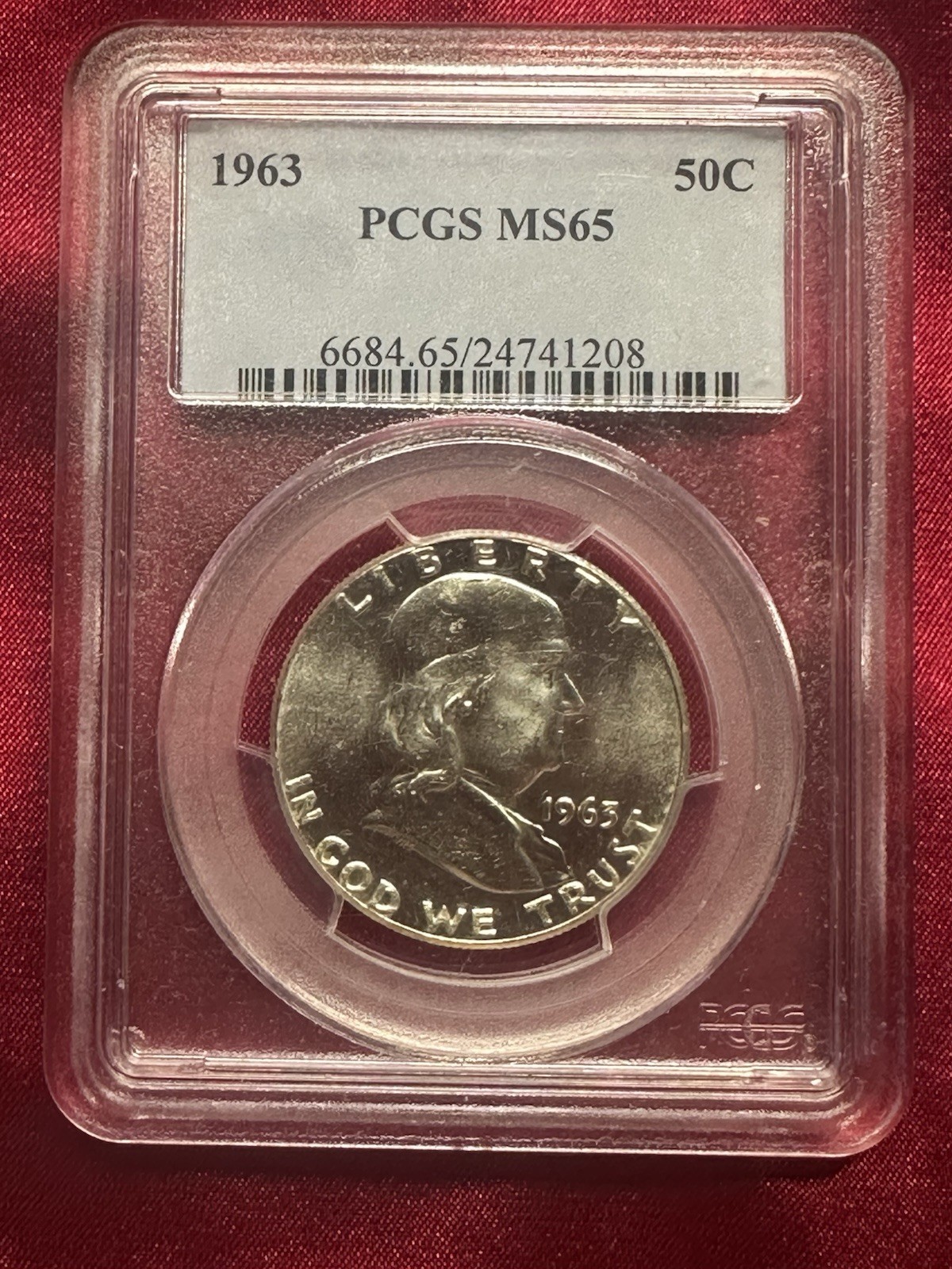 1963  Franklin Half Dollar Silver, PCGS MS65 GEM