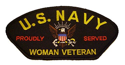 U S NAVY WOMAN VETERAN PROUDLY SERVED with CREST PATCH - Color- Veteran Business