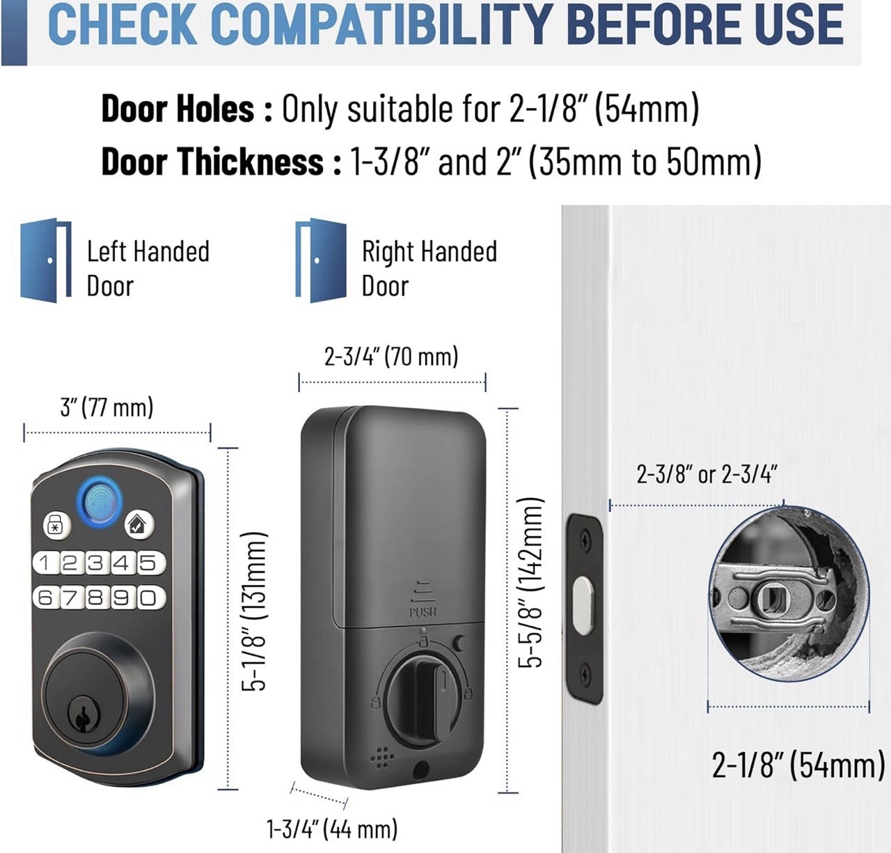 Locsmart fingerprint Door Lock Control Keyless Deadbolt AUTO LOCK