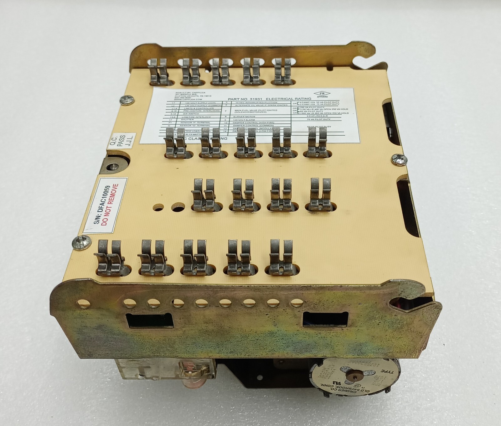 CAPP USA 31931 BURNER CONTROL PROGRAMMER
