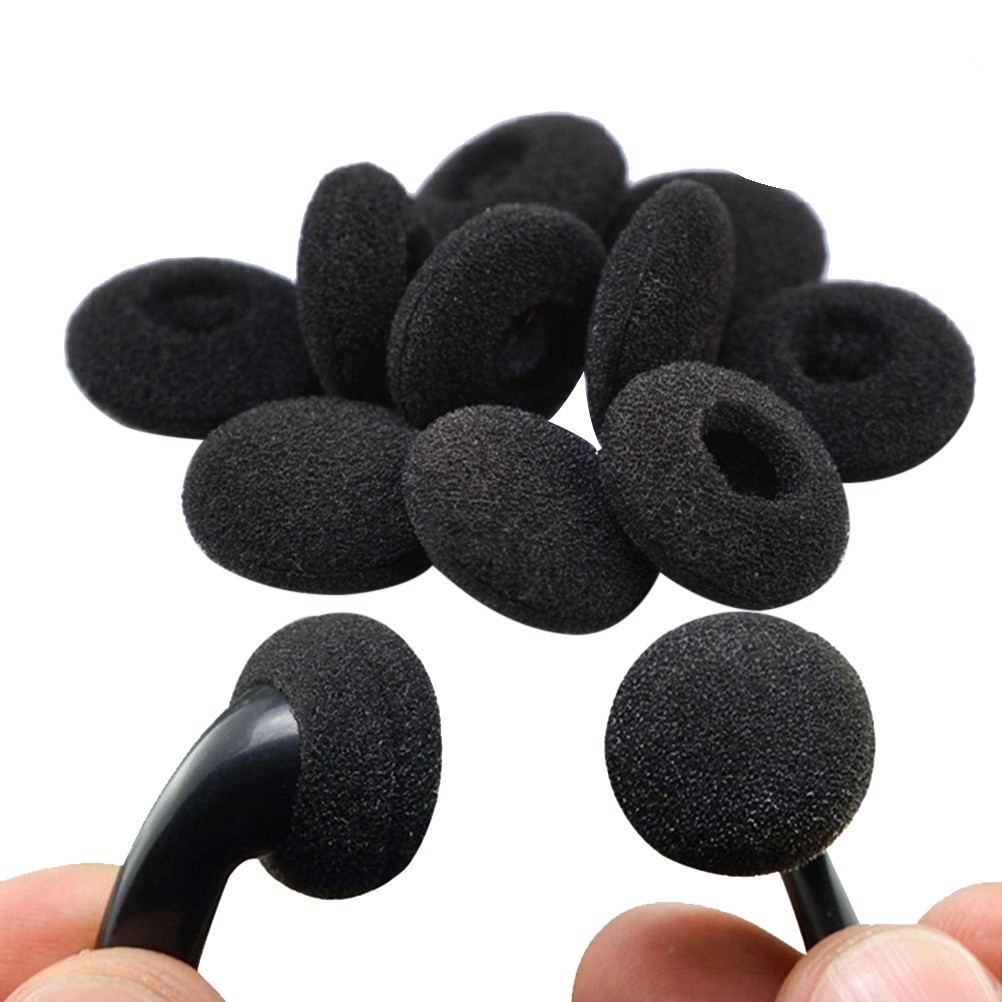 10Pcs Elastic Black Sponge Earphone Covers Durable Reusable Earbud Pads