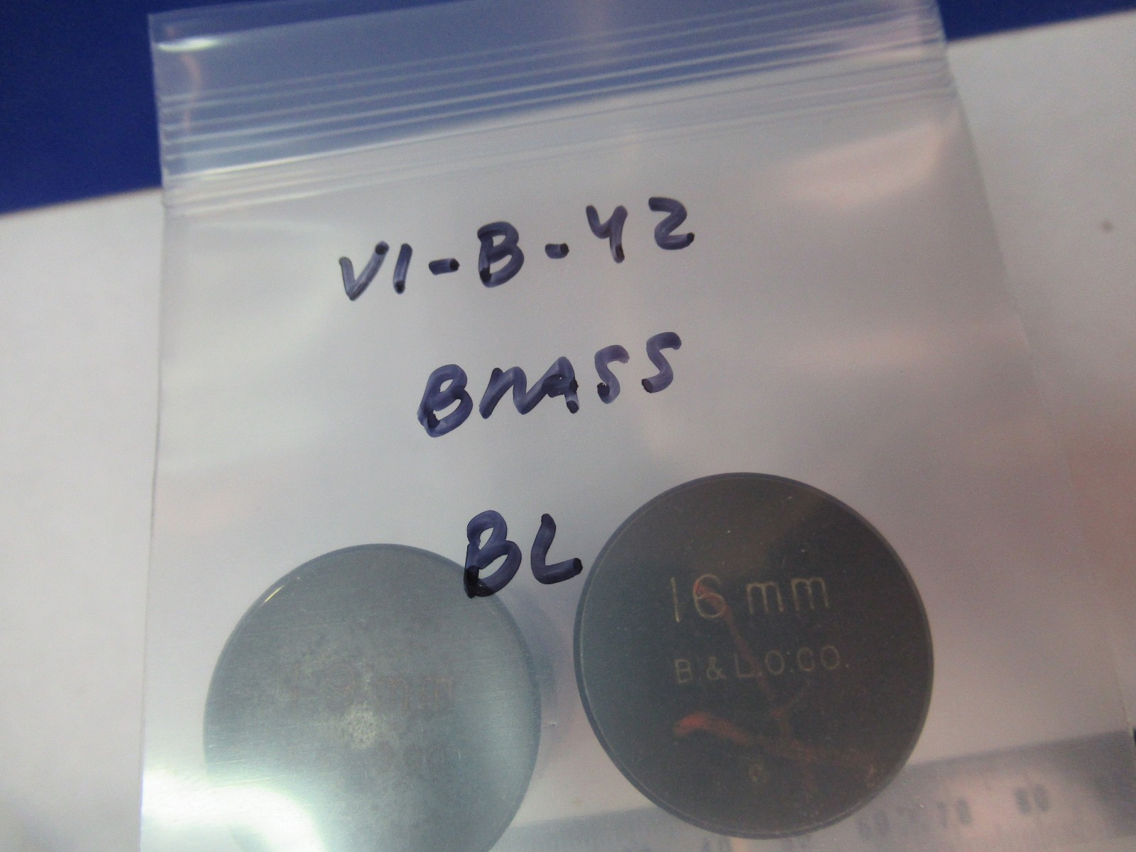 LOT BAUSCH LOMB BRASS CONTAINER OBJECTIVES MICROSCOPE PART AS PICTURED V1-B-42