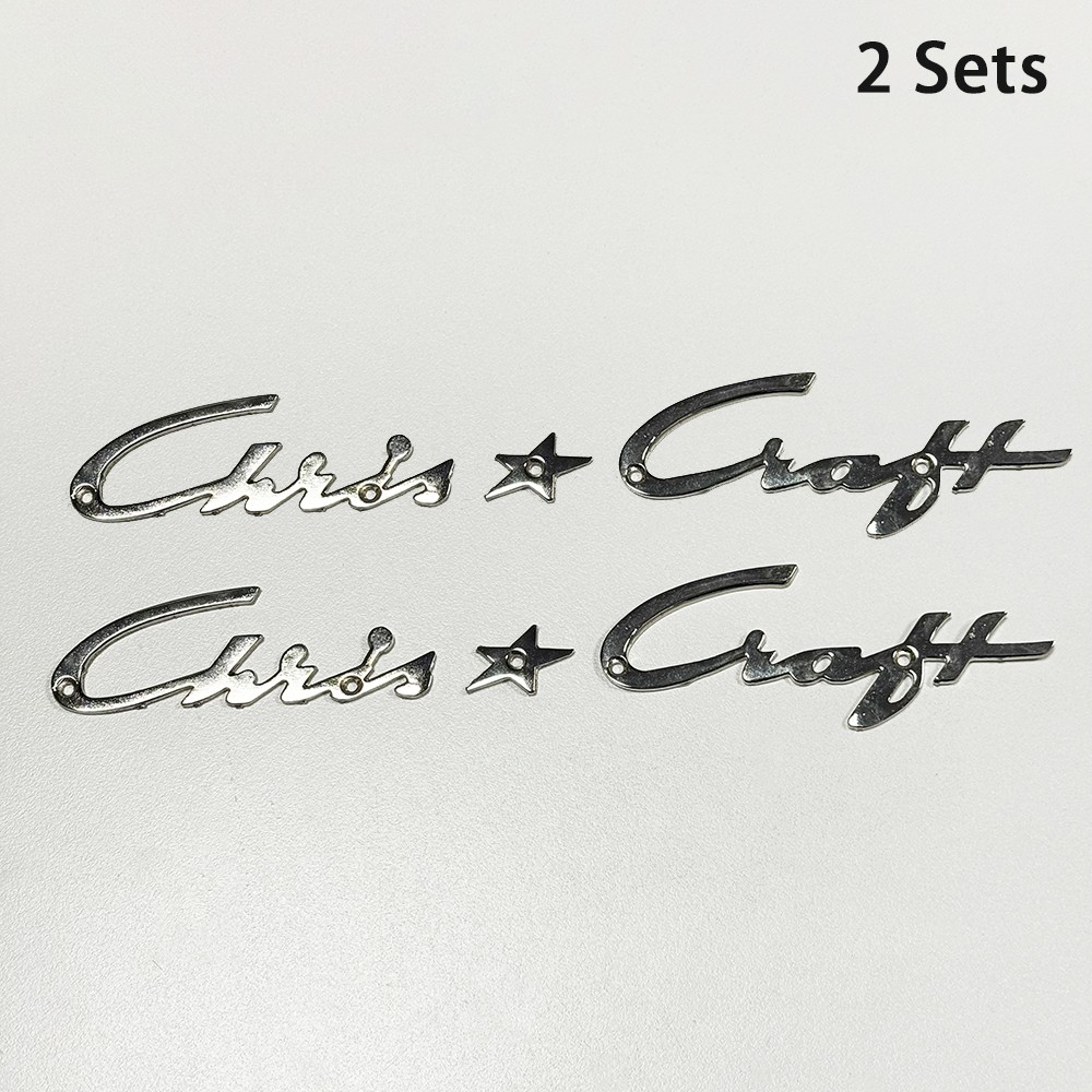 Chris * Craft Vintage Chrome Plated Logo Badge Small Version For Interior Panel