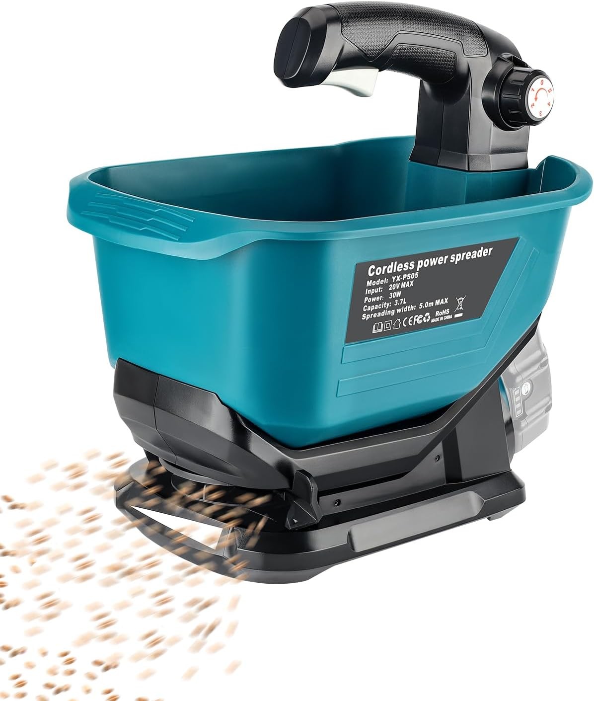 3.7L Seed Spreader for Makita 18v Battery Handheld Fertilizer Spreader for Lawns