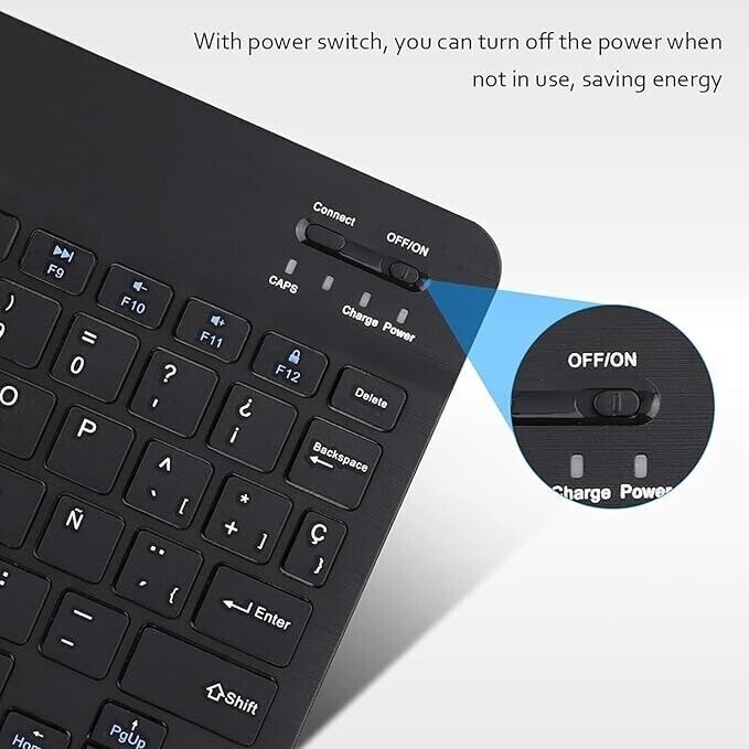 Ultra-Slim Bluetooth Keyboard Portable Mini Wireless Keyboard Rechargeable fo...