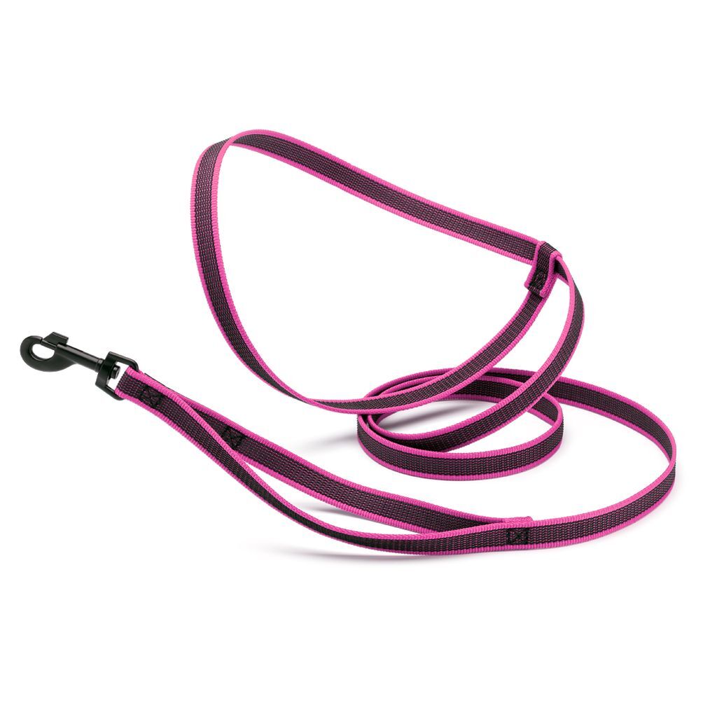 Dogline Rubber Infused Nylon Walking Leash W3/4" x L8' - Pink