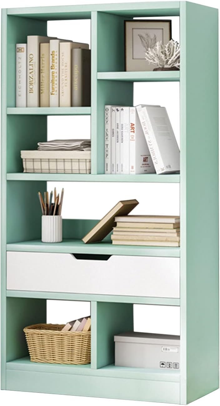 Wooden Open Shelf Bookcase 51" Height Freestanding Display Storage Cabinet