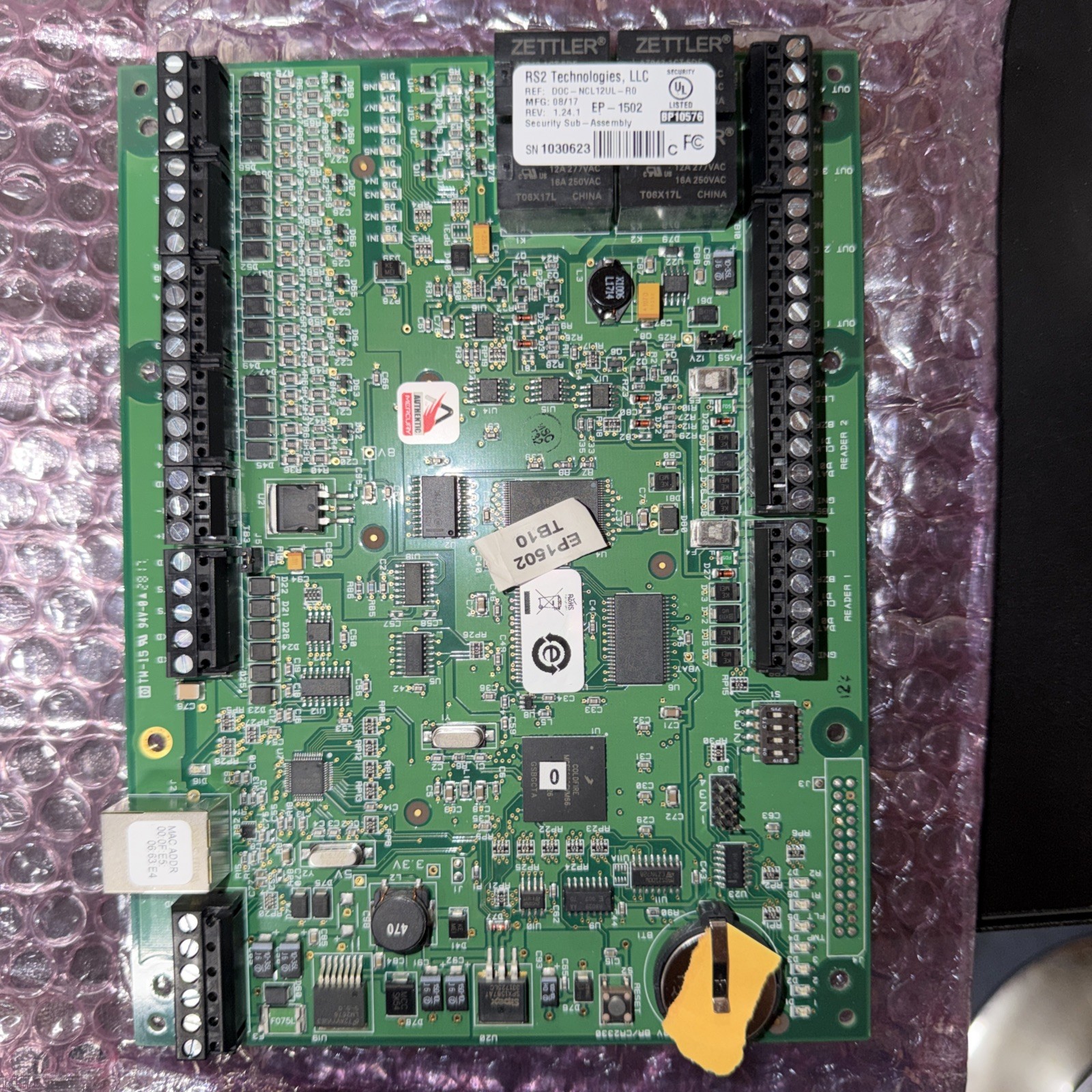 RS2 Tech MERCURY EP1502 Intelligent Dual Reader Controller Board - Working/Used