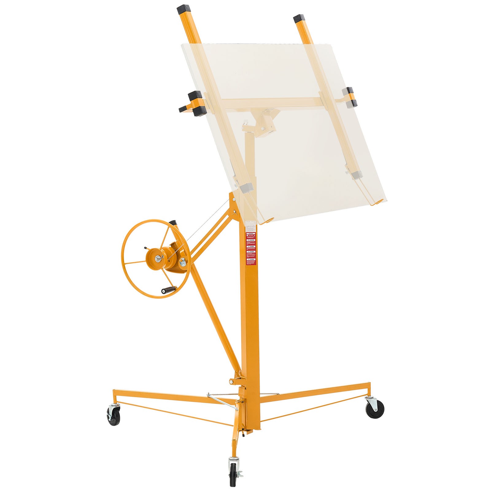 VEVOR 11ft Drywall Lift 150lbs Sheetrock Hoist Lifter Adjustable Lockable Wheels