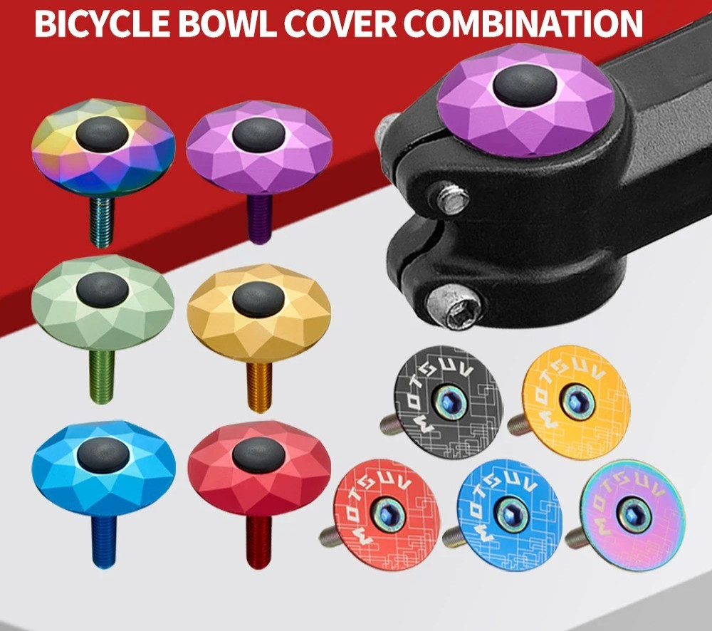 MTB Road Bike Headset Stem Top Cap Cover 28.6mm Fork Tube Alloy Bicycle Cap