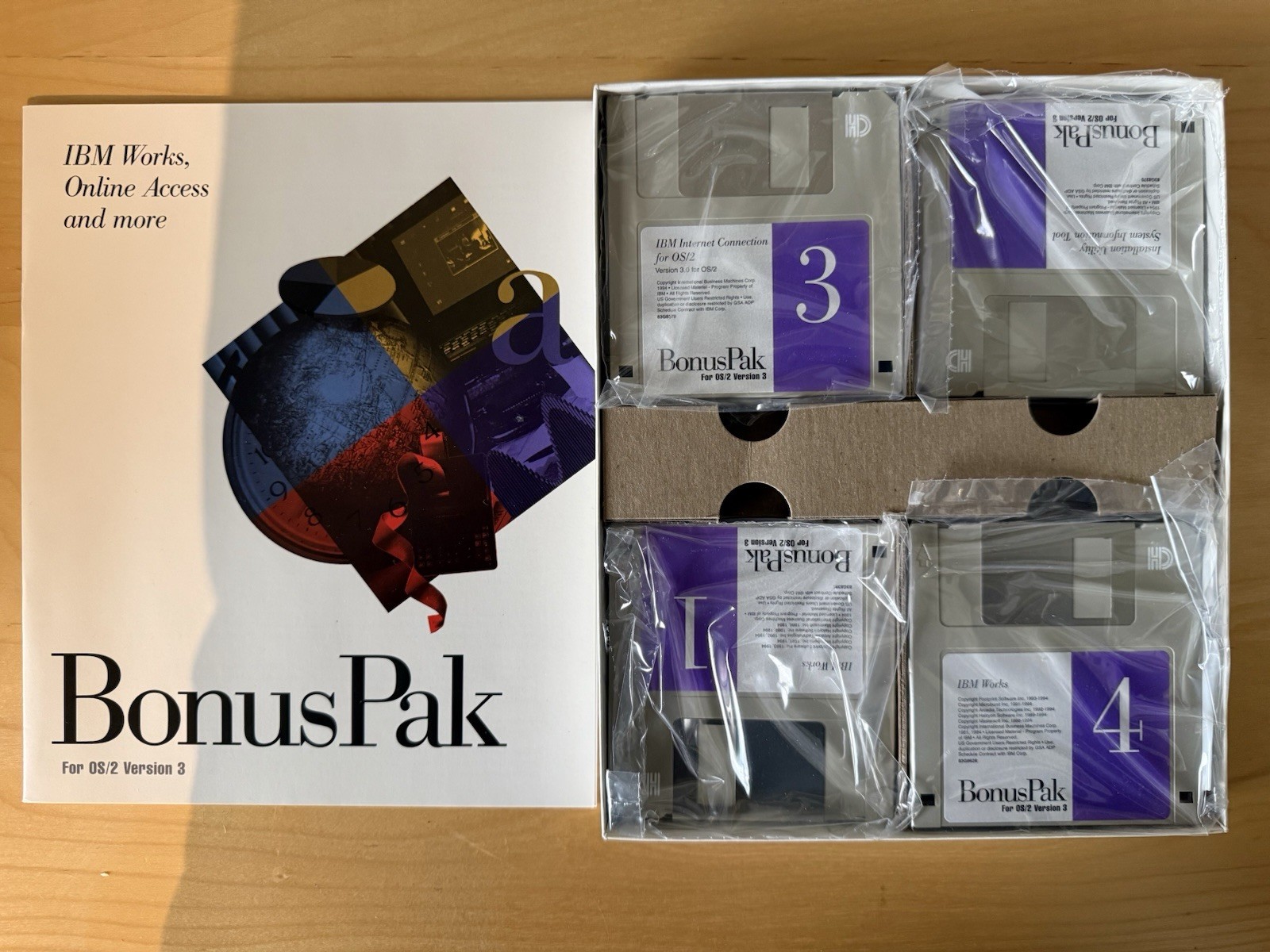 IBM OS/2 Warp Version 3 Operating System Plus Bonus Pak RARE DOS & WIN (GSLF-S)