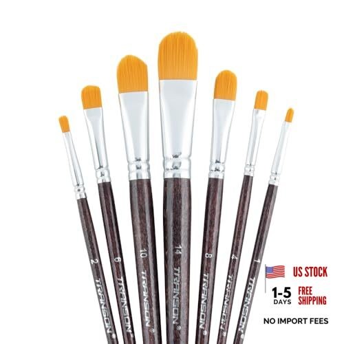 7pcs Artist Paintbrush Set for Acrylic Watercolor Gouache Oil and Body Filbert