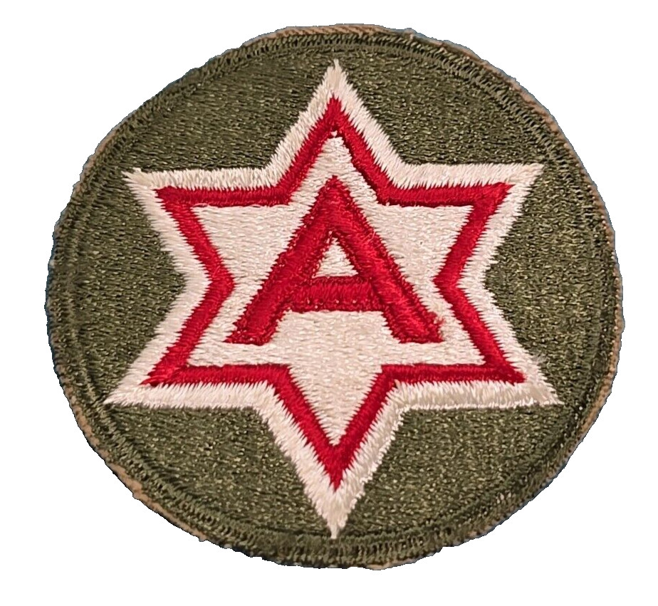 US 6th Army Patch-Cut Edge-Snow Back---Original WW-II-Superb*