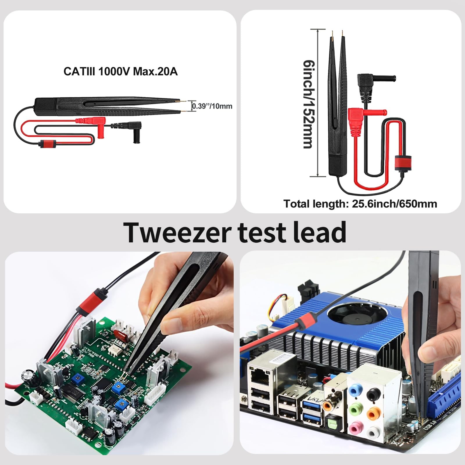 Electrical Multimeter Test Lead Kit with Soft Case Test Hook for Digital Elec...