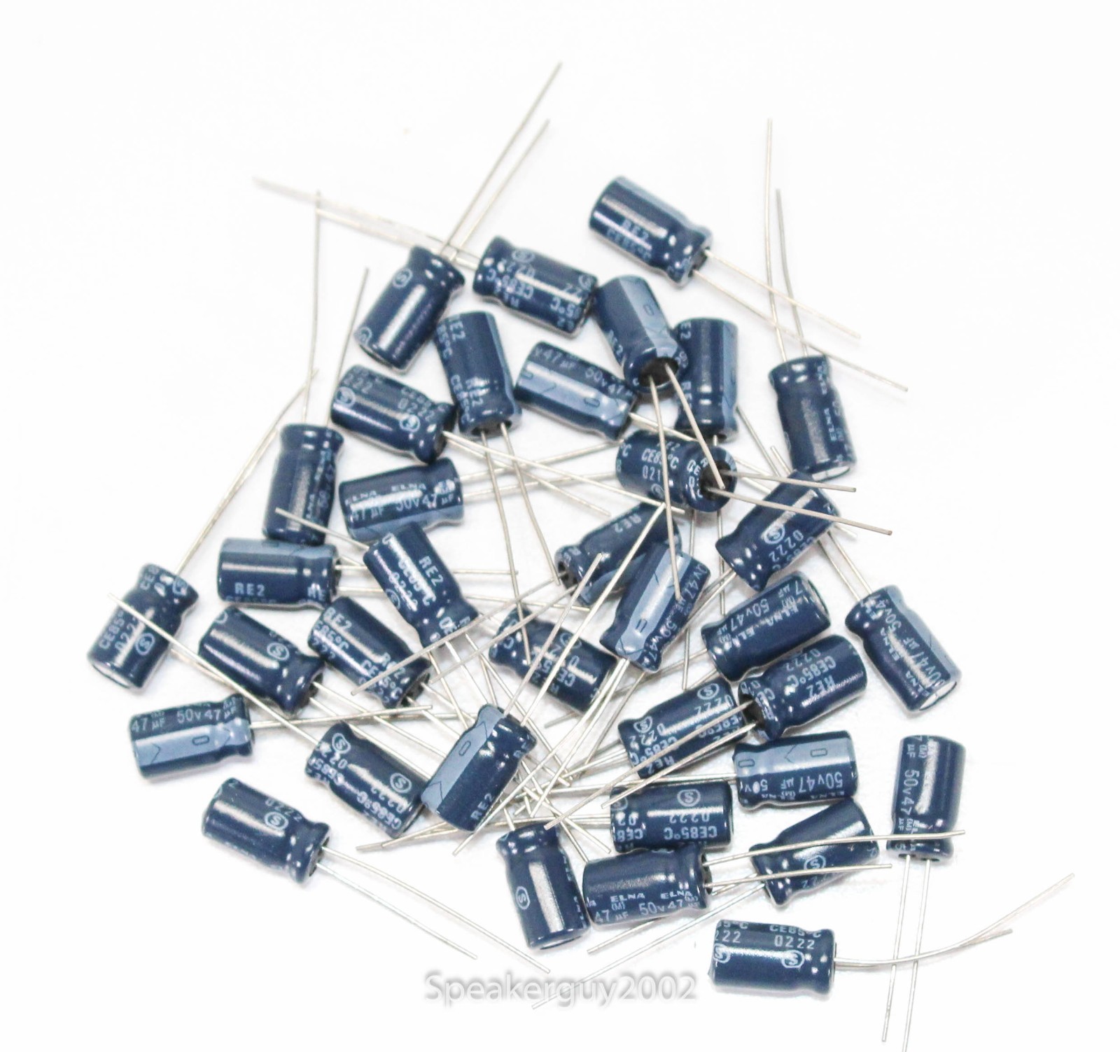 35 Pieces / Elna Polarized Radial Capacitors / 47 uf  50 VDC