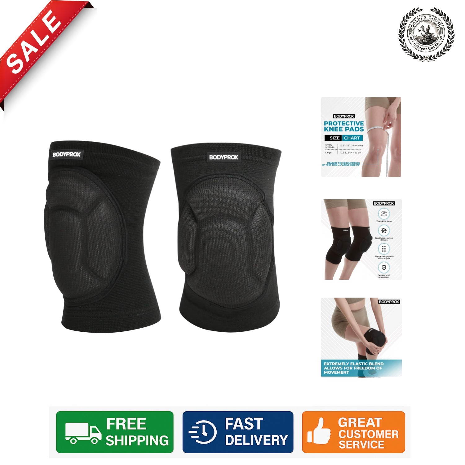 Breathable Knee Pads with Thick Anti-Slip Sponge – Ergonomic Support for Sports