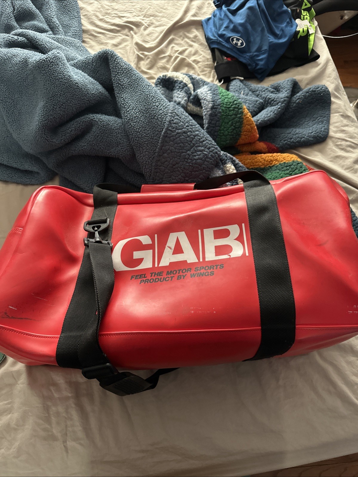 Rare Gab Motor Sports Leather Duffle Bag Jdm Rare 90’s HTF Nissan Honda Subaru