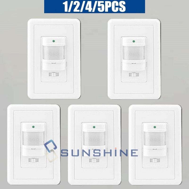 In-Wall PIR Motion Sensor Light Switch for CFL LED Incandescent Bulb Occupancy