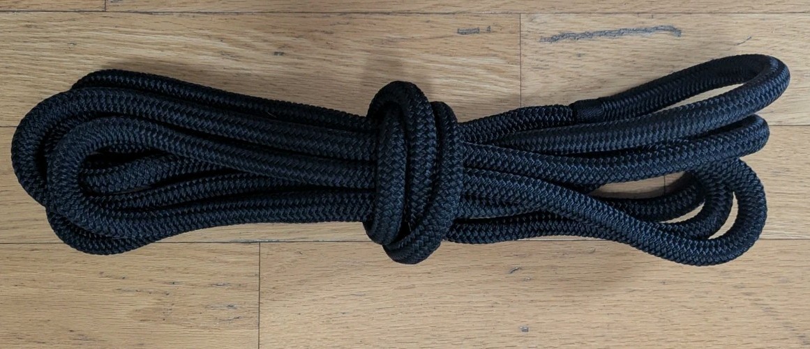 Boat Dock Line - Double Braided - 5/8" x 20' - Black - Quantity Discount!