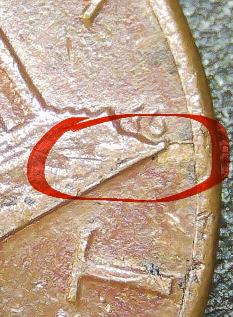 1985 P Lincoln Cent Cracked Die On The Reverse.
