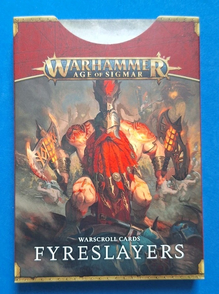 Warhammer Age of Sigmar Fyreslayers Warscroll Cards VG+ Unpunched