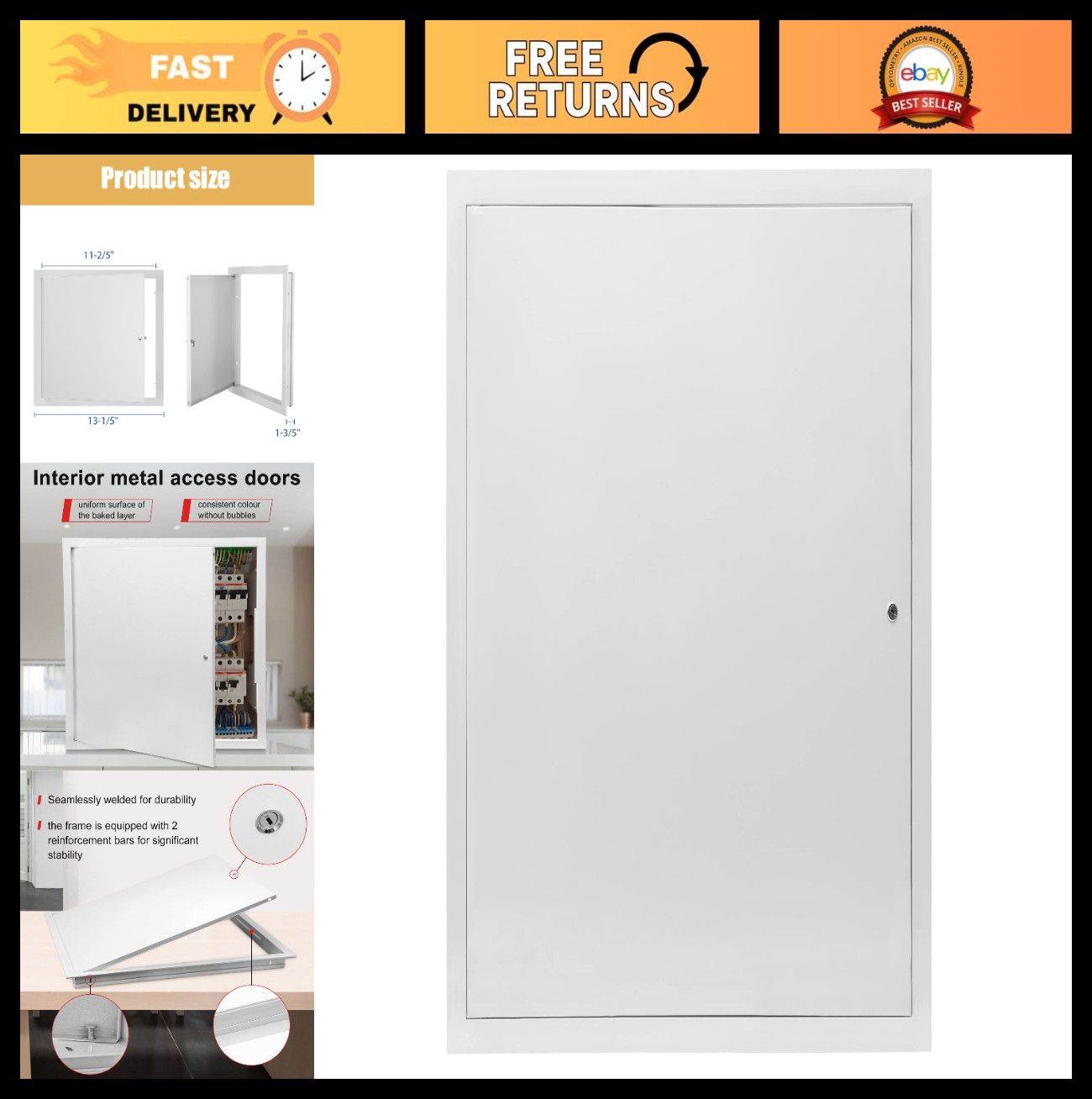 Thick 1mm 12x12 Drywall Access Panel - Ceiling & Attic Door, Durable Metal Desig