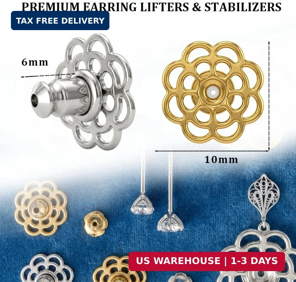 Earring Backs for Droopy Ears, Earring Lifter Backs Replacements for Heavy Earri