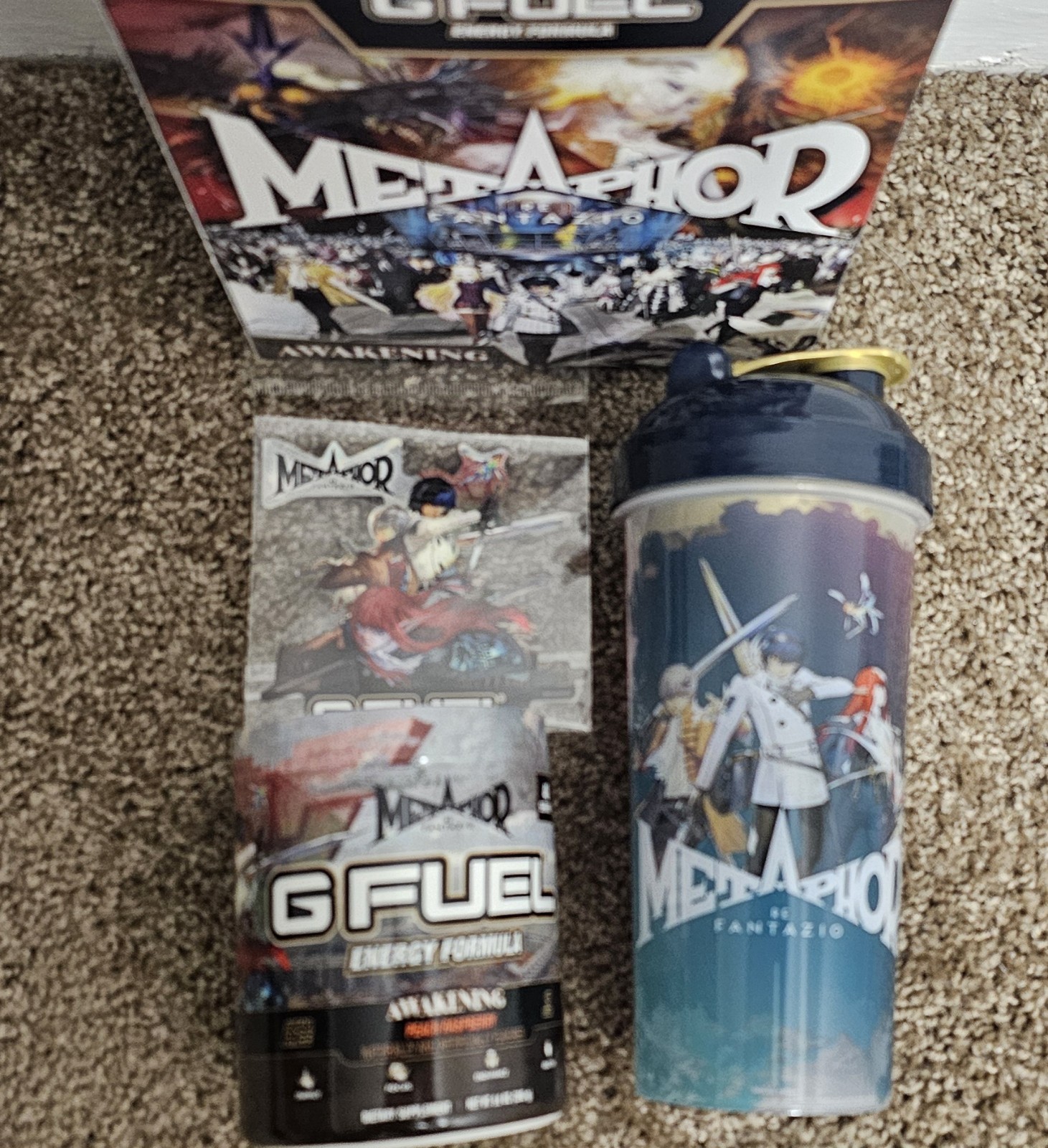 G Fuel Metaphor: ReFantazio Awakening Collector’s Box Tub Shaker Cup + Sticker
