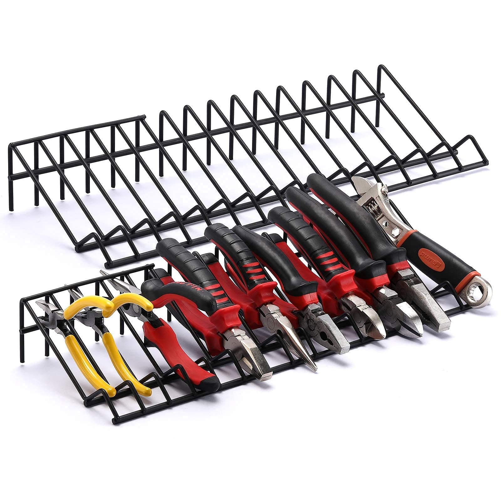 Plier Organizer Rack 2 Pack Stores Spring Loaded Black 15slot Plier Rack Keep Pl