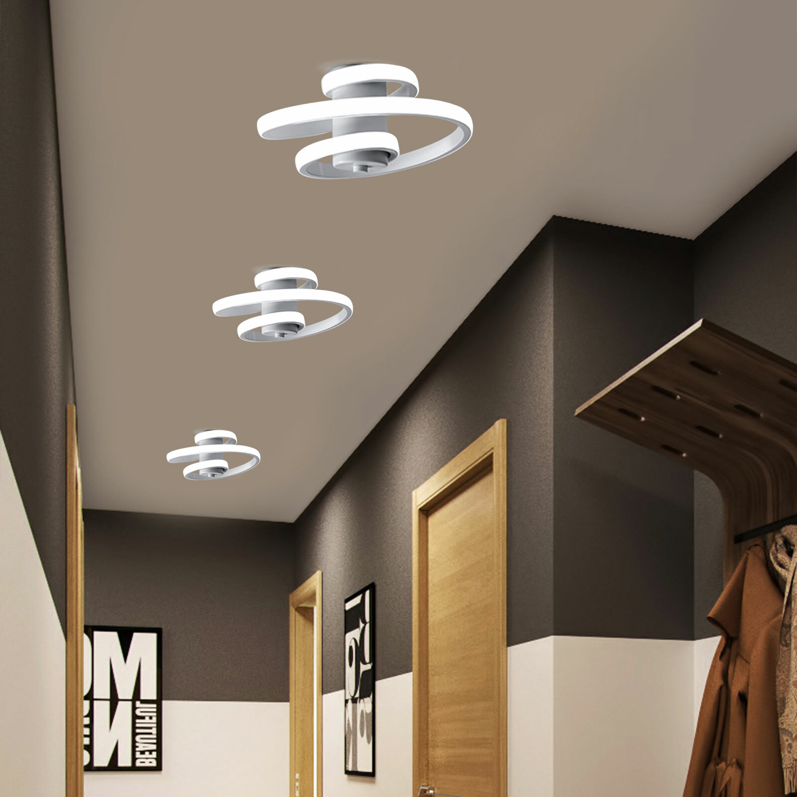 Acrylic Modern Ceiling Light LED Chandelier Flush Mount Fit Living Room Bedroom