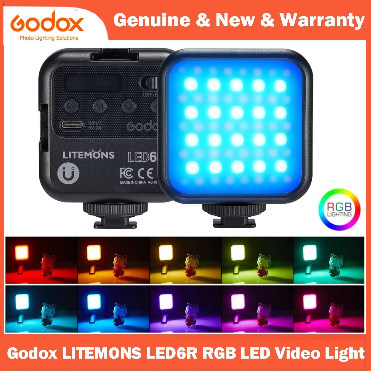 Godox LITEMONS LED6R RGB LED Video Light Mini Camera Photography Lighting Lamp