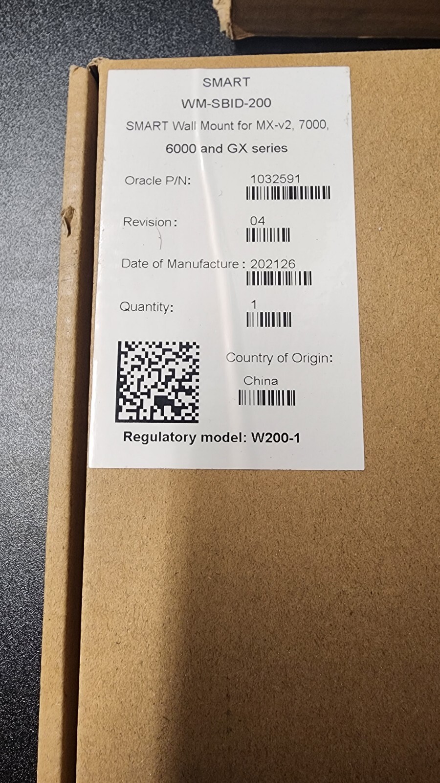 Wall Mount WM-SBID-200 SMART Wall Mount for MX-v2, 7000,6000 and GX Series