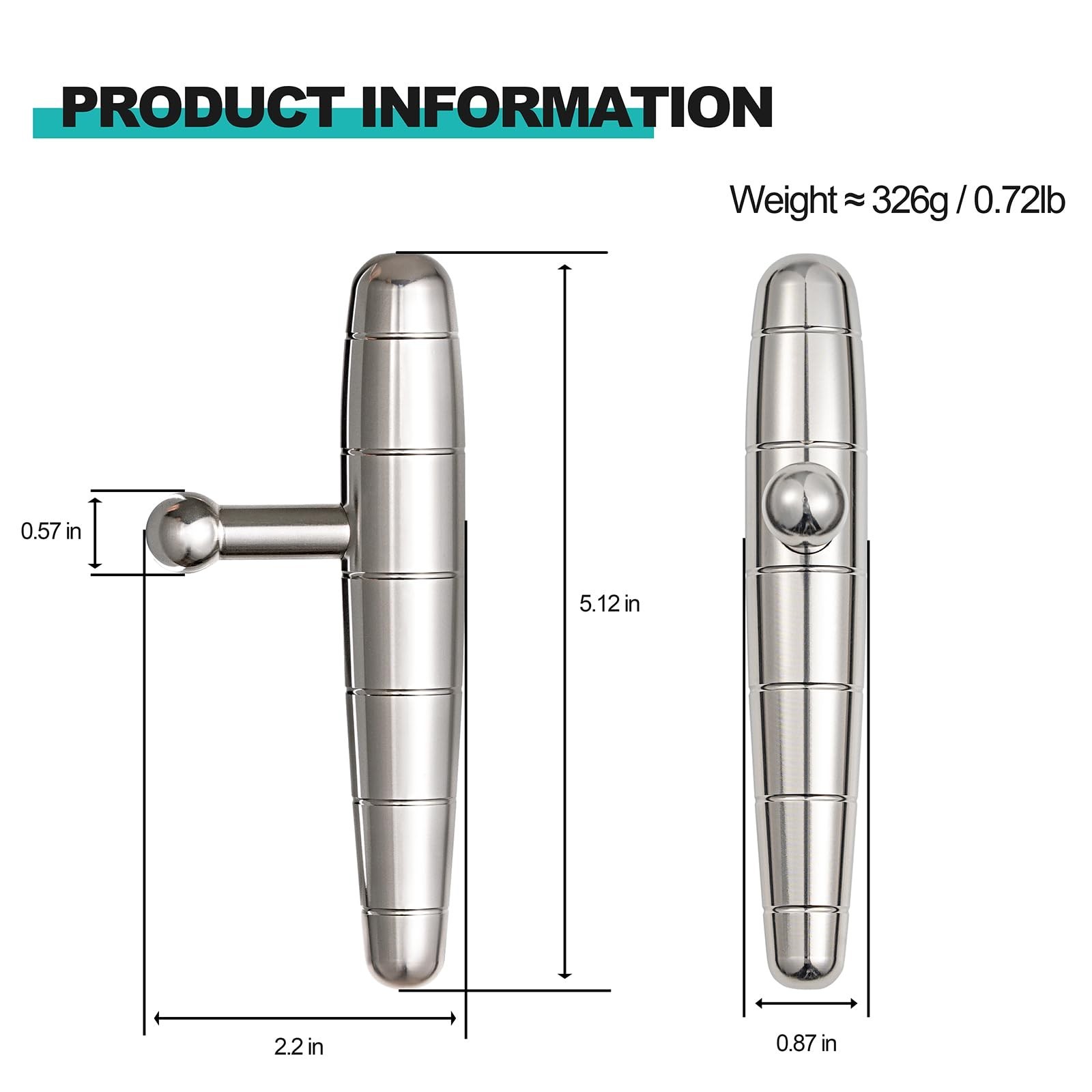 2 in 1 Trigger Points Massage Tool Stainless Steel T-Bar Deep Tissue Massage ...