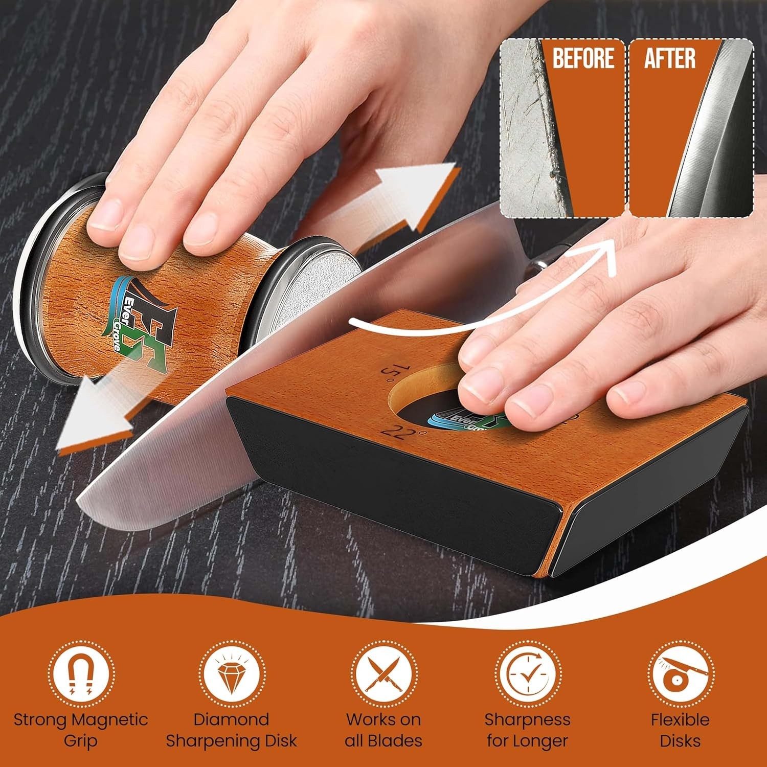 Knife Sharpener Tool Rolling Knife Sharpener Kit Knife Sharpening W/ Diamonds &