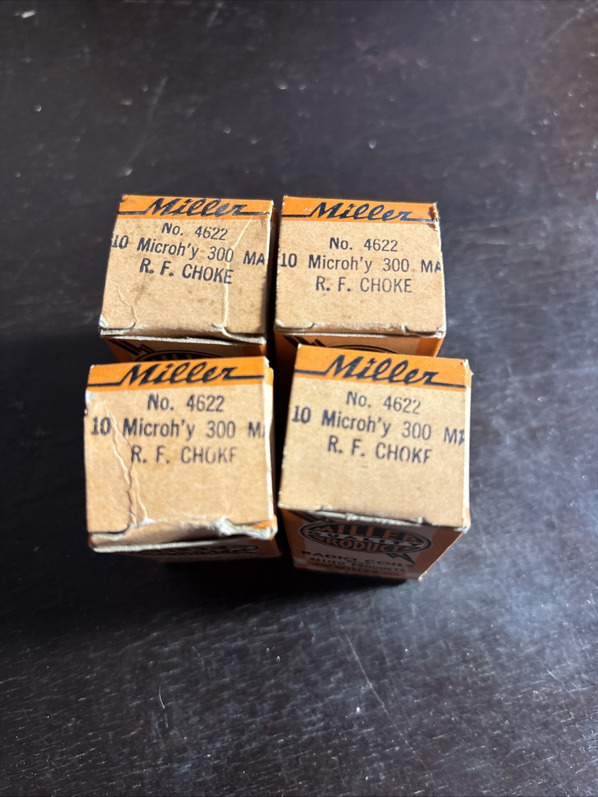 Lot Of 4 Miller 4622 Iron Core Single Layer RF Choke 10uH 0.11 Ohms 1500mA