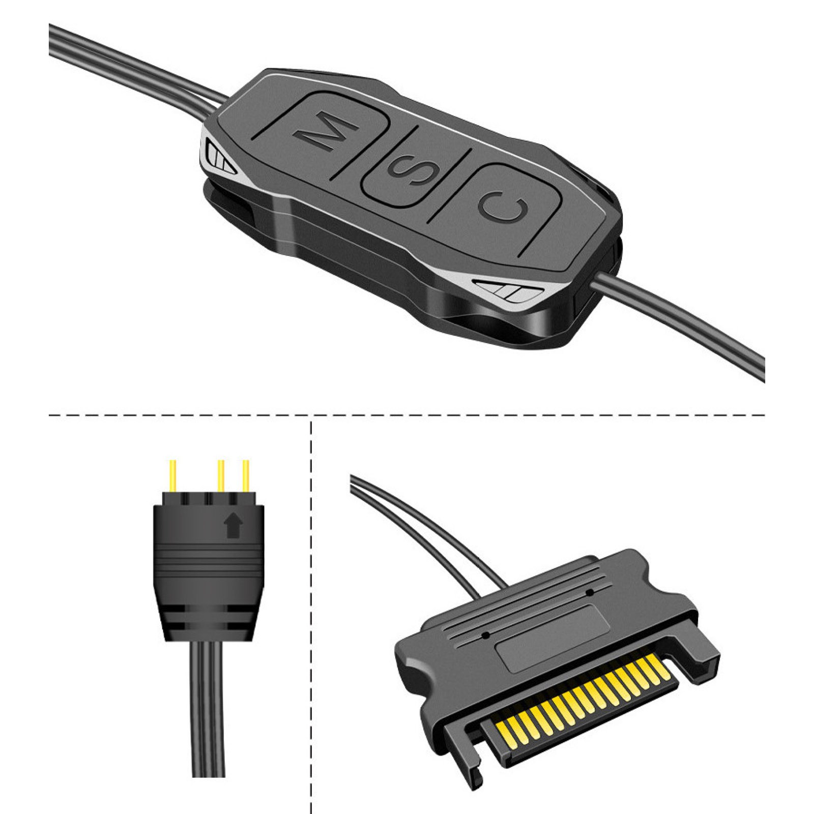 AR-1 RGB Controller Cable 5V 3 Pin to SATA AURA ARGB Mini Control Controller N