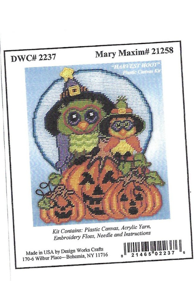 HARVEST HOOT  WALL HANGING  7ct plastic canvas PATTERN (#TF0321)