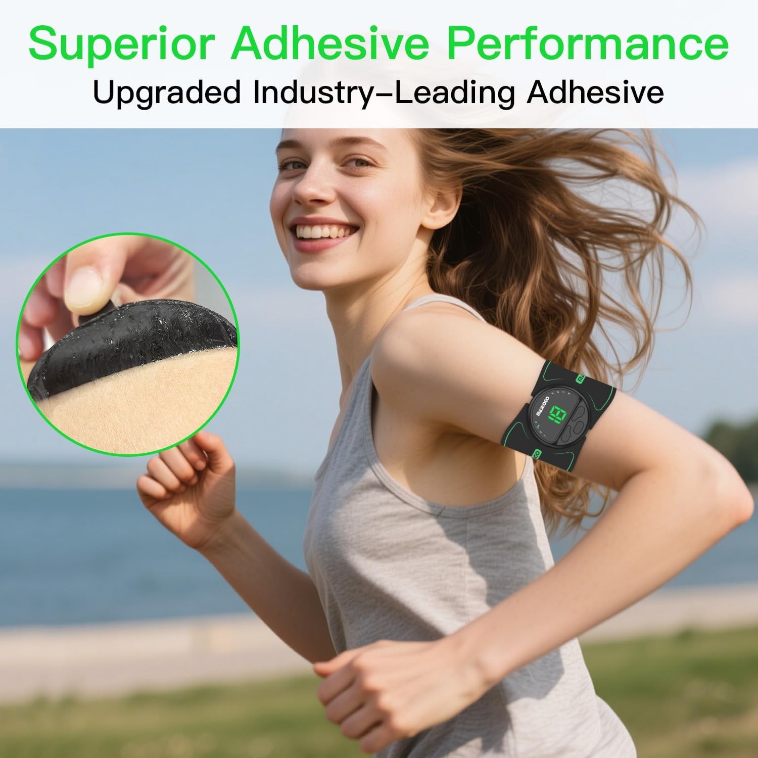 Reusable 4.4"x2.2" Wireless Electrode Pads for TENS Unit Muscle Stimulation