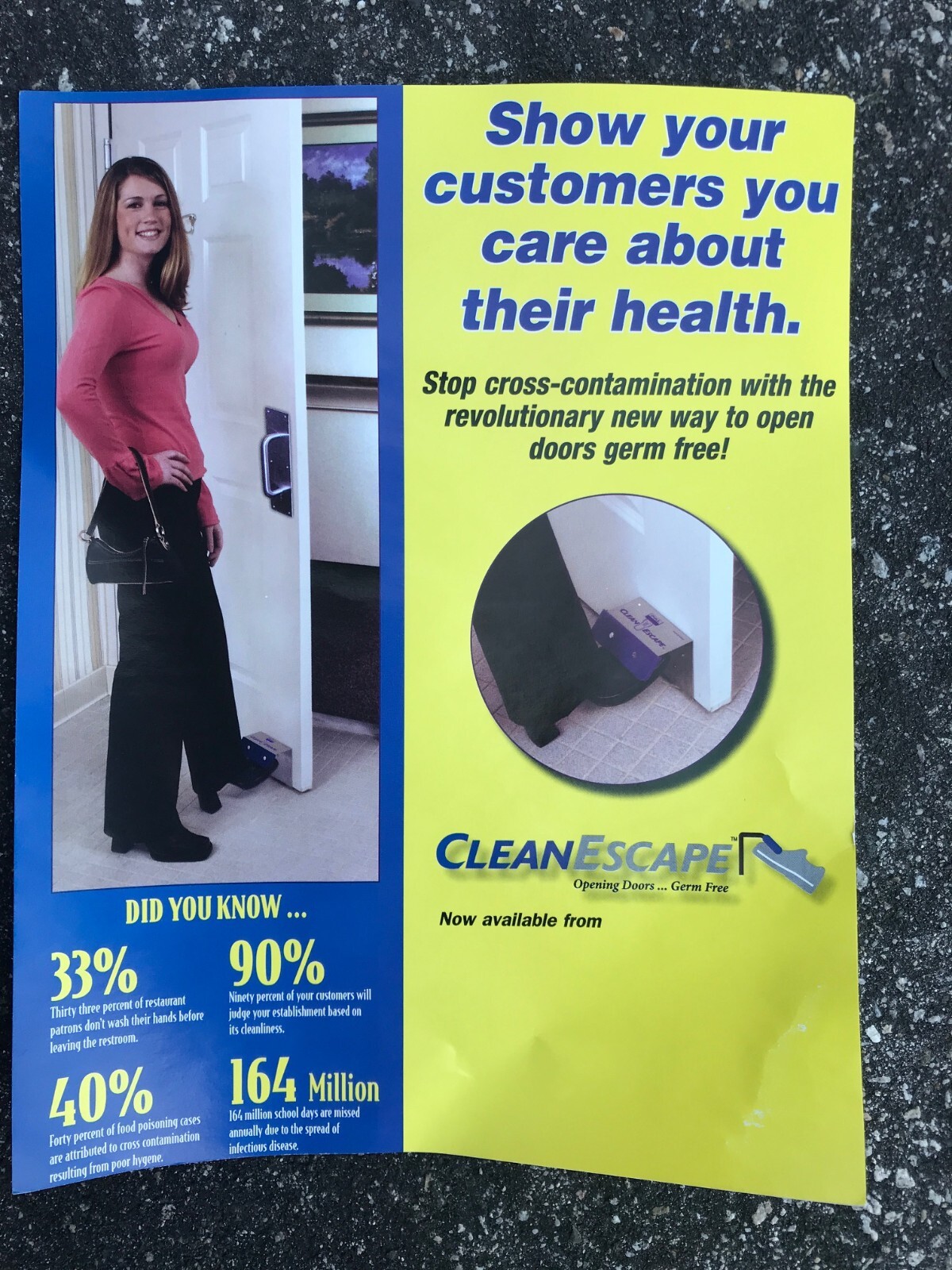 "Clean Escape" Hands Free door opener. NEW!