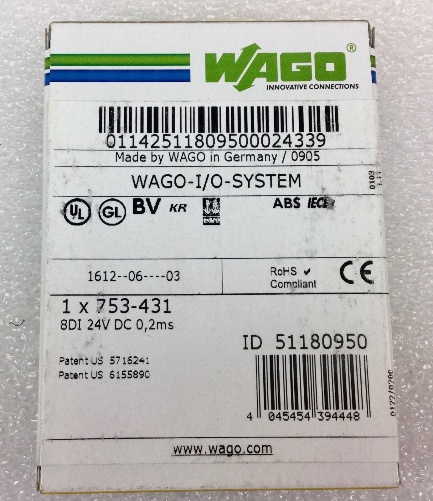 WAGO 753-431 INPUT-OUTPUT SYSTEM MODULE 24VDC 0.2MS NEW IN BOX
