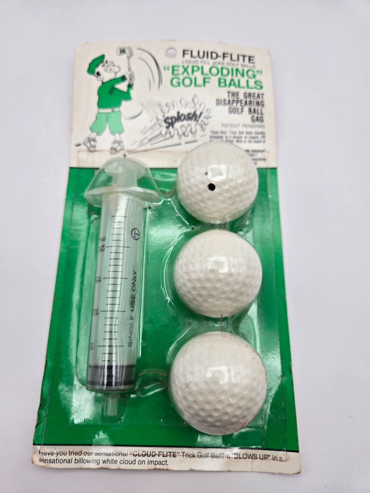 Fluid-Flite Exploding Golf Balls Novelty Gag Gift J&J Boundy Vintage
