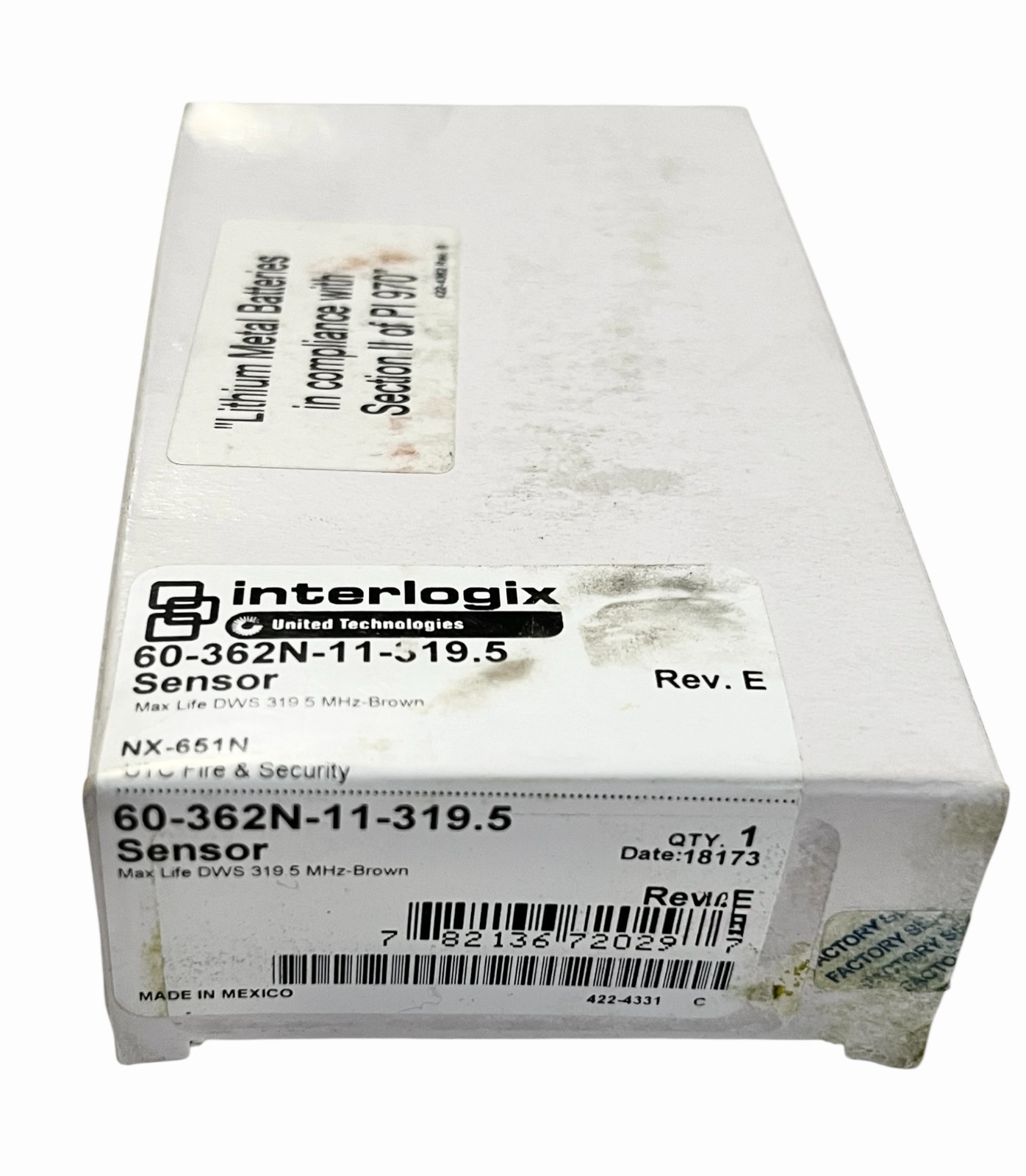 Interlogix 60-362N-11-319.5 Wireless Sensor Door Window NX-651N BROWN
