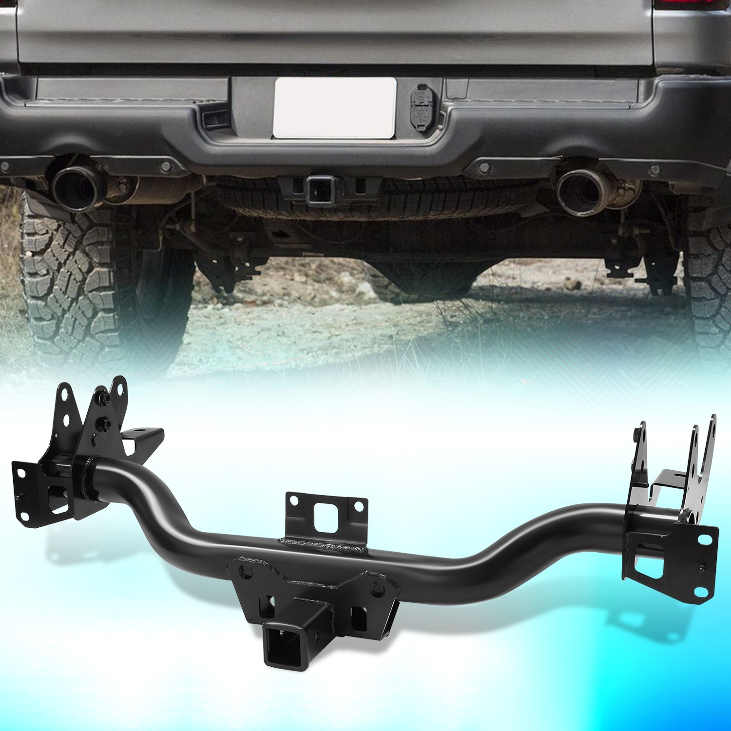 For 2019-2026 Ram 1500 Rear Bumper Trailer Tow Hitch Receiver Class-4 2" Black