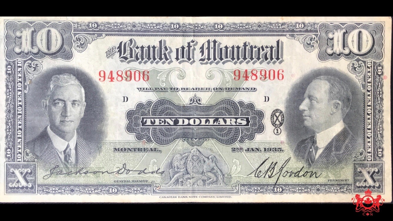 1935 Bank Of Montreal 10$ 948906 - VF/EF -