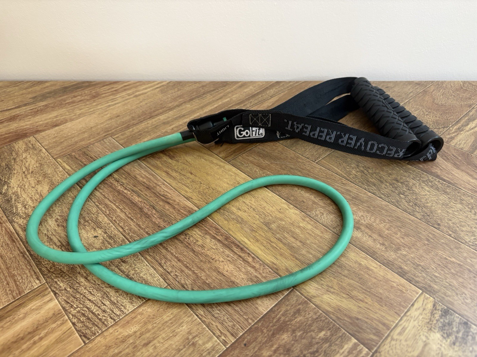 GoFit Power Tube Green Grip Handles [Light Resistance] Fitness Rope Band #110