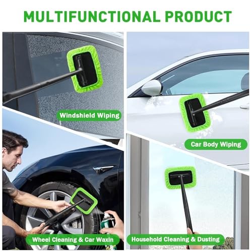 XINDELL Windshield Cleaning Tool – Grip 22” Microfiber Car Window Cleaner Dash
